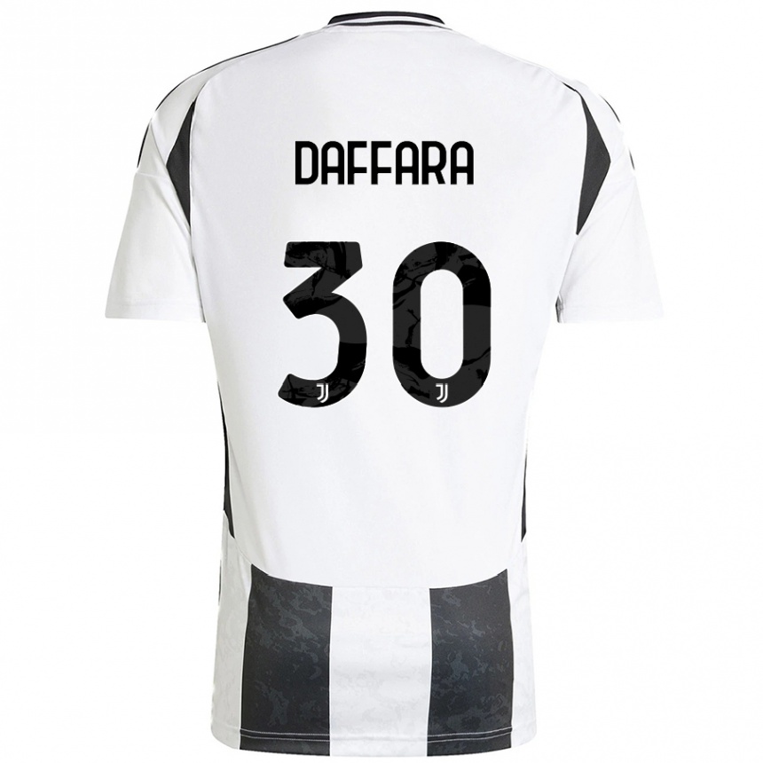 Kids Football Giovanni Daffara #30 White Black Home Jersey 2024/25 T-Shirt