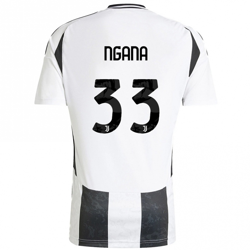 Kids Football Valdes Ngana #33 White Black Home Jersey 2024/25 T-Shirt