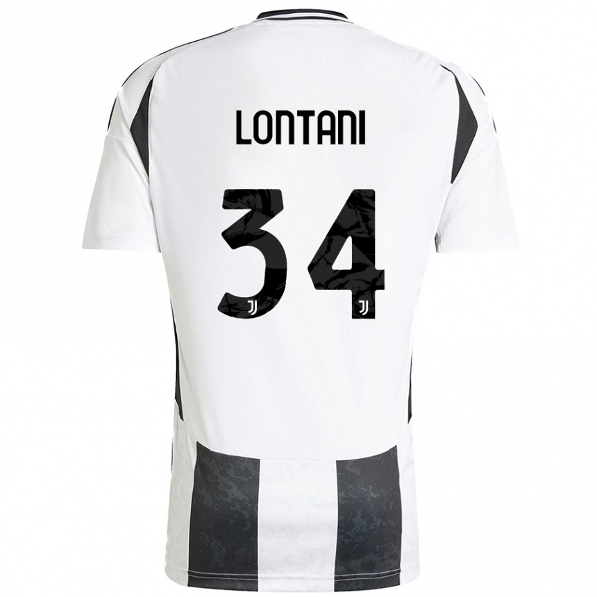 Kids Football Matteo Lontani #34 White Black Home Jersey 2024/25 T-Shirt