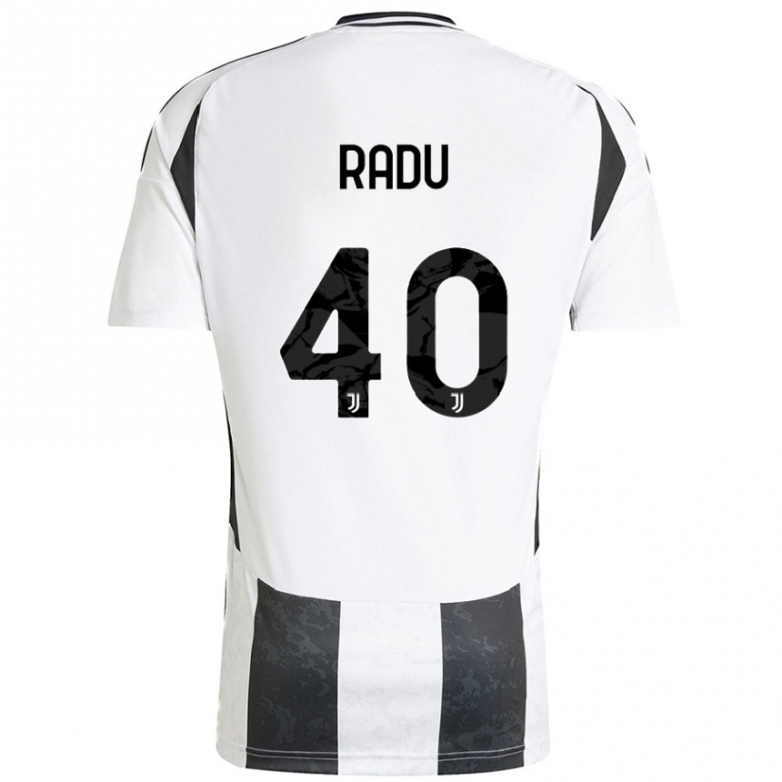 Kids Football Riccardo Radu #40 White Black Home Jersey 2024/25 T-Shirt