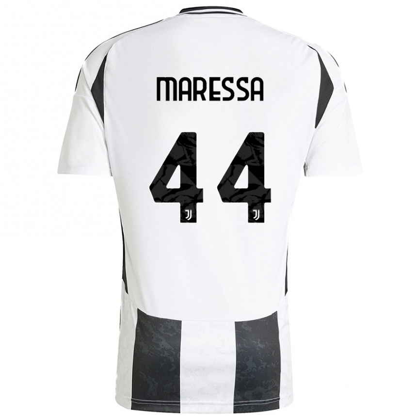 Kids Football Tommaso Maressa #44 White Black Home Jersey 2024/25 T-Shirt