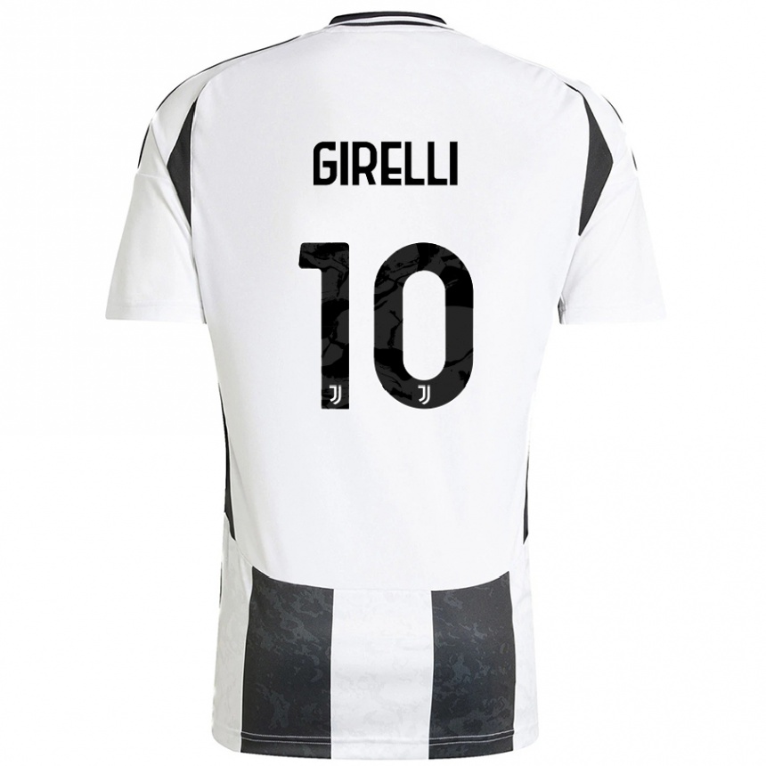 Kids Football Cristiana Girelli #10 White Black Home Jersey 2024/25 T-Shirt