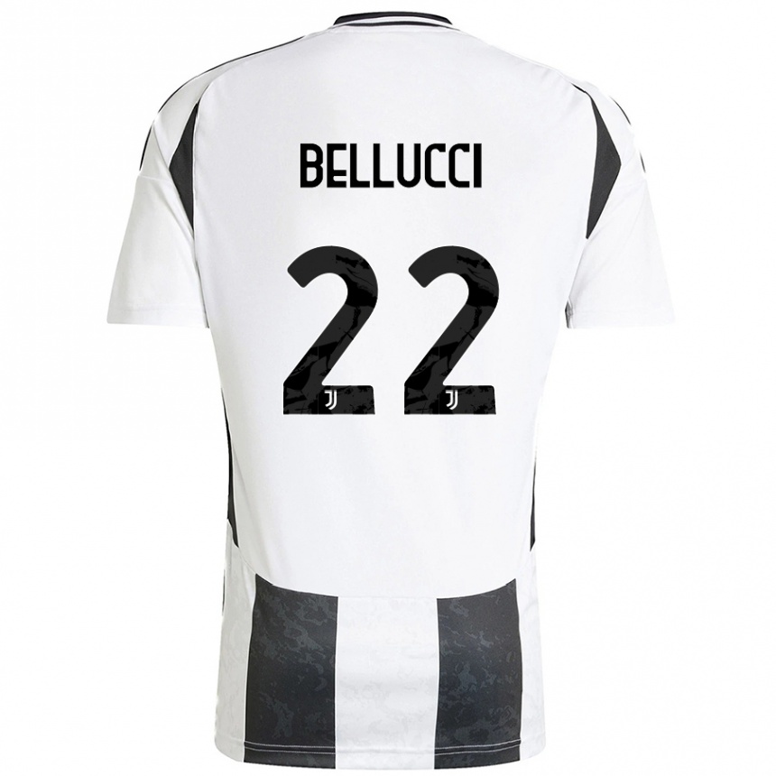 Kids Football Melissa Bellucci #22 White Black Home Jersey 2024/25 T-Shirt