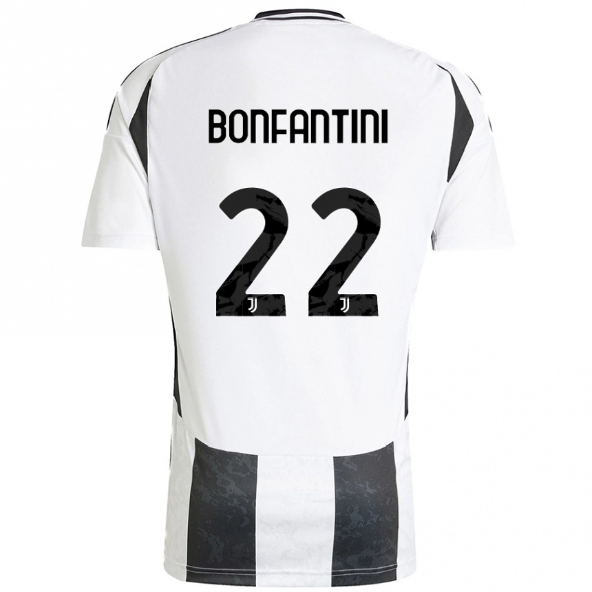 Kids Football Agnese Bonfantini #22 White Black Home Jersey 2024/25 T-Shirt