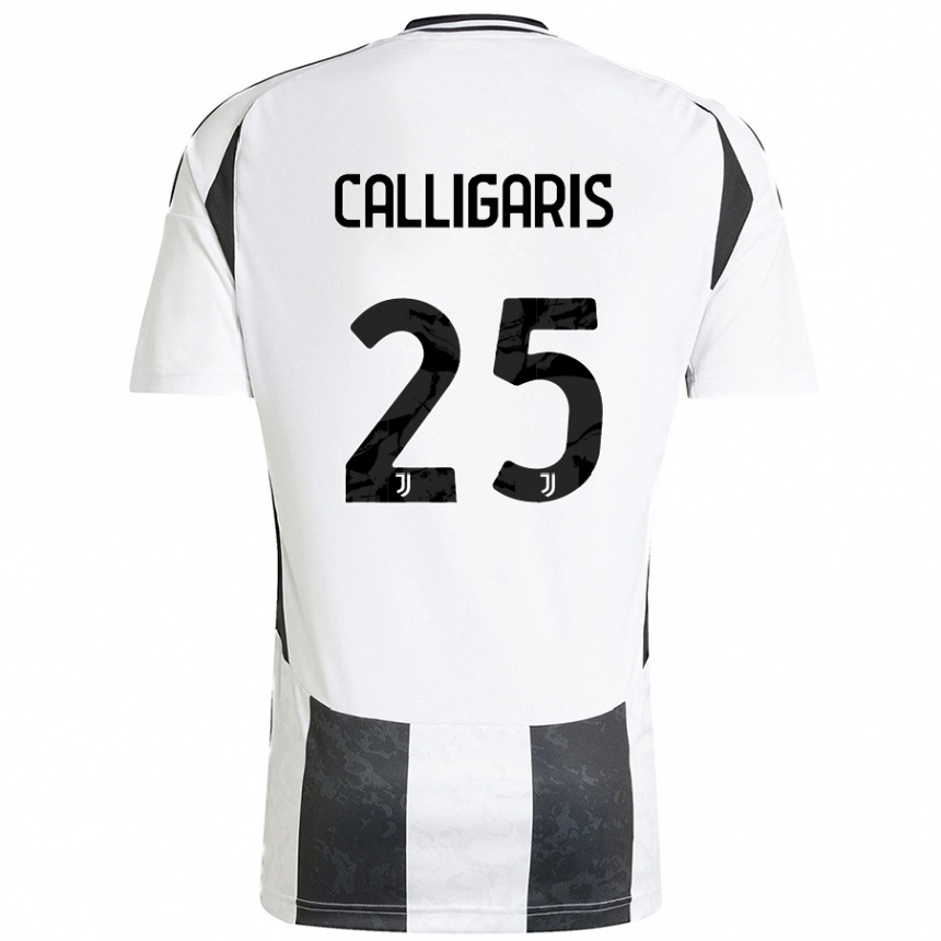 Kids Football Viola Calligaris #25 White Black Home Jersey 2024/25 T-Shirt