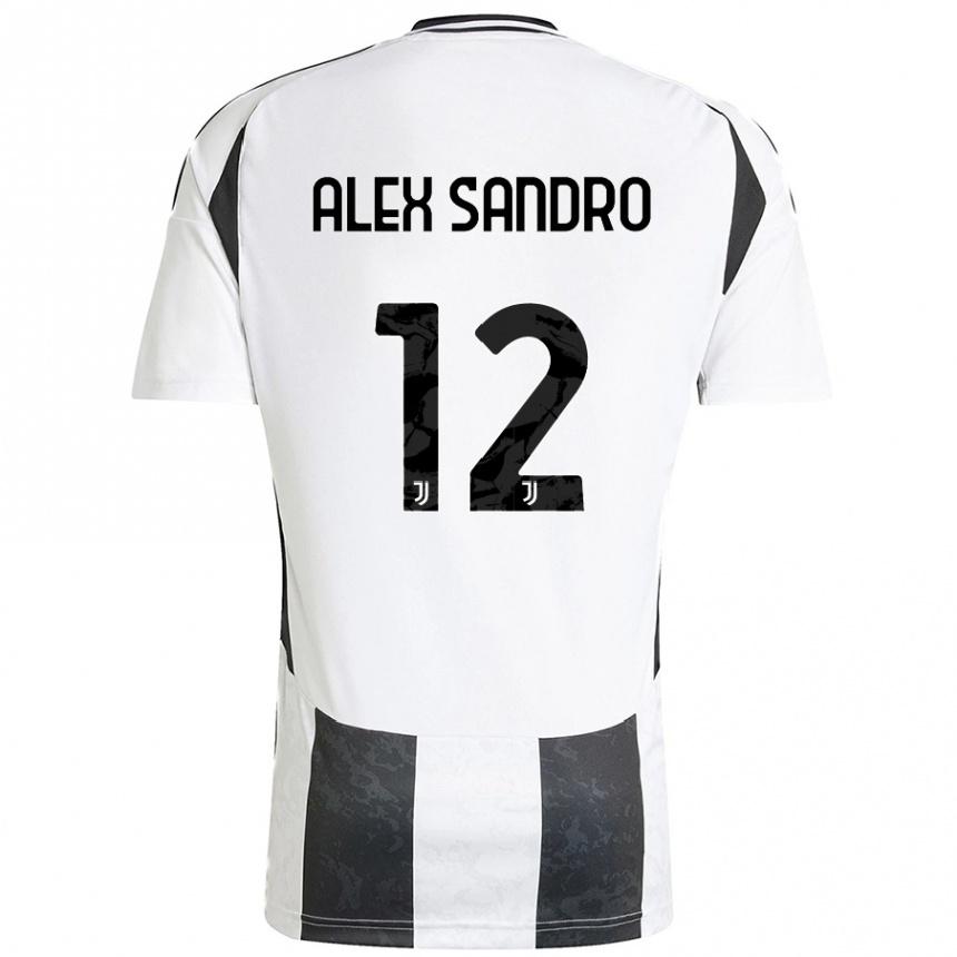 Kids Football Alex Sandro #12 White Black Home Jersey 2024/25 T-Shirt