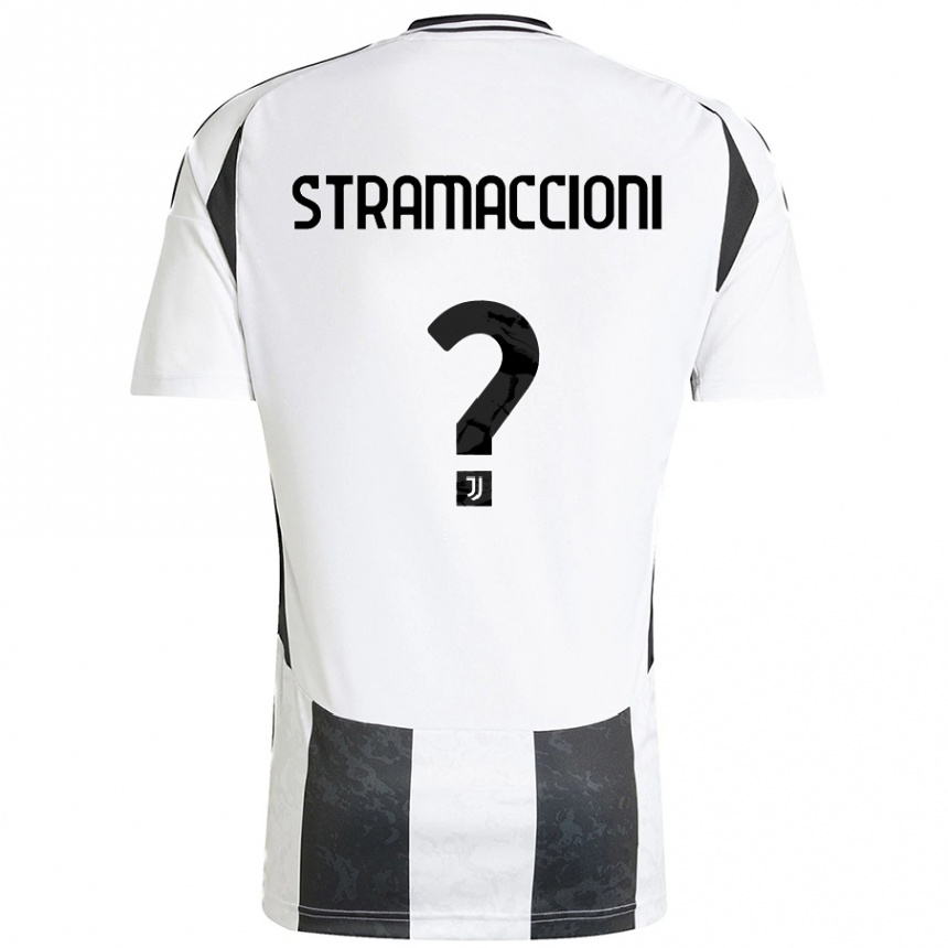 Kids Football Diego Stramaccioni #0 White Black Home Jersey 2024/25 T-Shirt