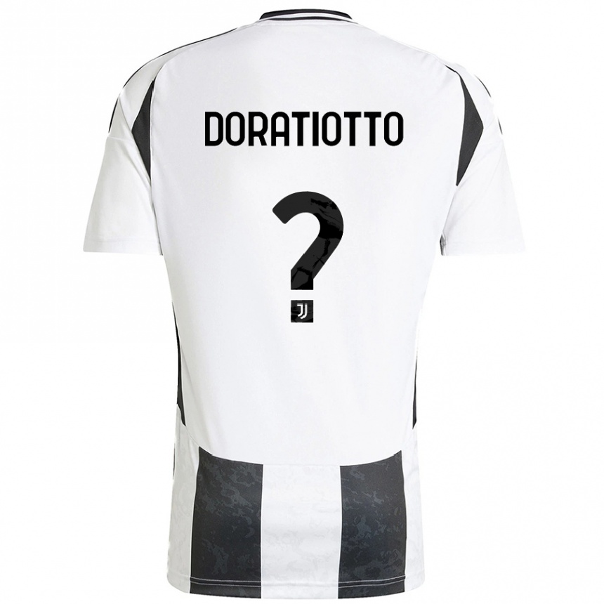 Kids Football Giulio Doratiotto #0 White Black Home Jersey 2024/25 T-Shirt