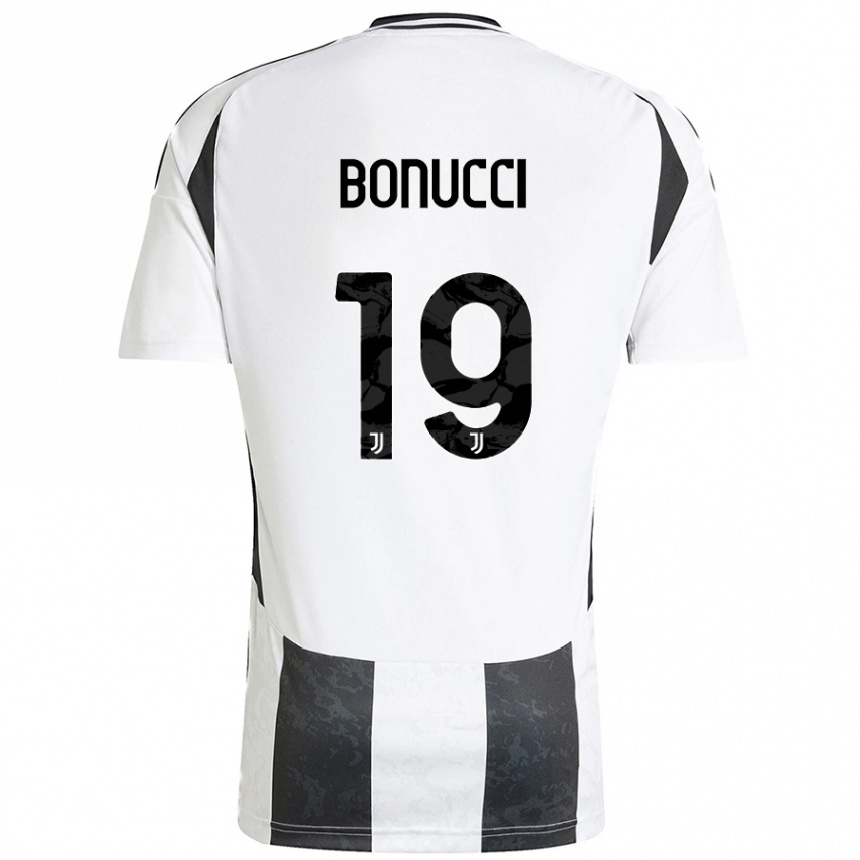 Kids Football Leonardo Bonucci #19 White Black Home Jersey 2024/25 T-Shirt