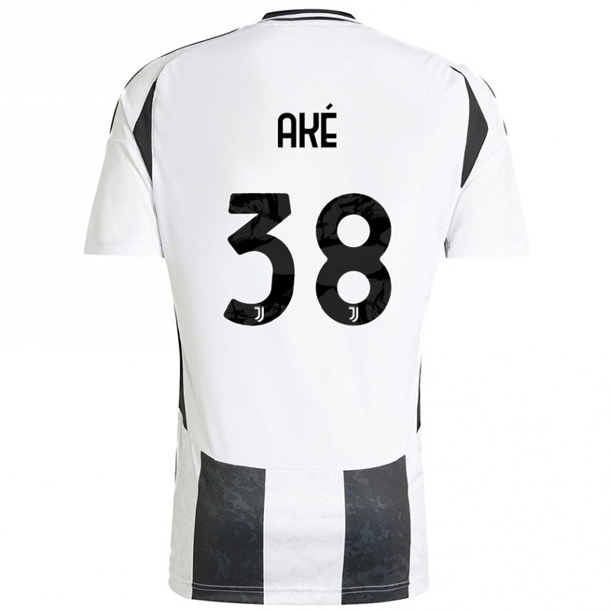 Kids Football Marley Ake #38 White Black Home Jersey 2024/25 T-Shirt