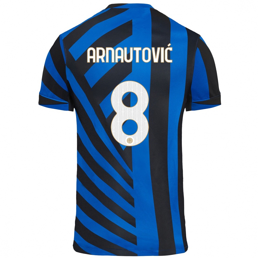 Kids Football Marko Arnautovic #8 Blue Black Home Jersey 2024/25 T-Shirt