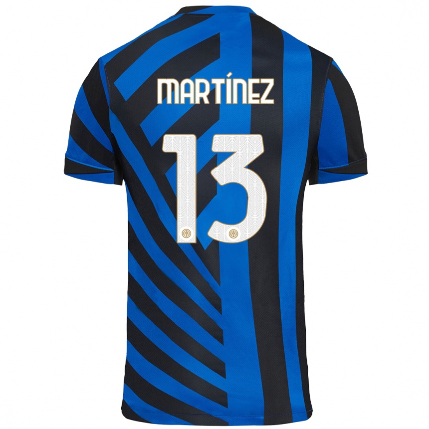 Kids Football Josep Martínez #13 Blue Black Home Jersey 2024/25 T-Shirt