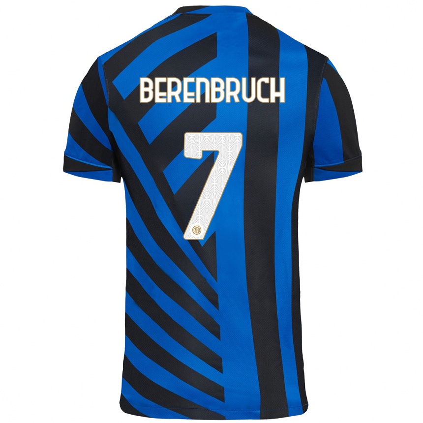 Kids Football Thomas Berenbruch #7 Blue Black Home Jersey 2024/25 T-Shirt