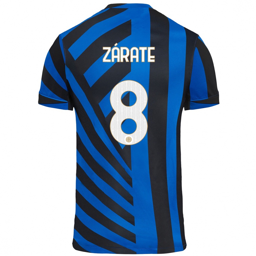 Kids Football Dilan Zárate #8 Blue Black Home Jersey 2024/25 T-Shirt