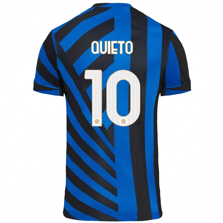 Kids Football Daniele Quieto #10 Blue Black Home Jersey 2024/25 T-Shirt