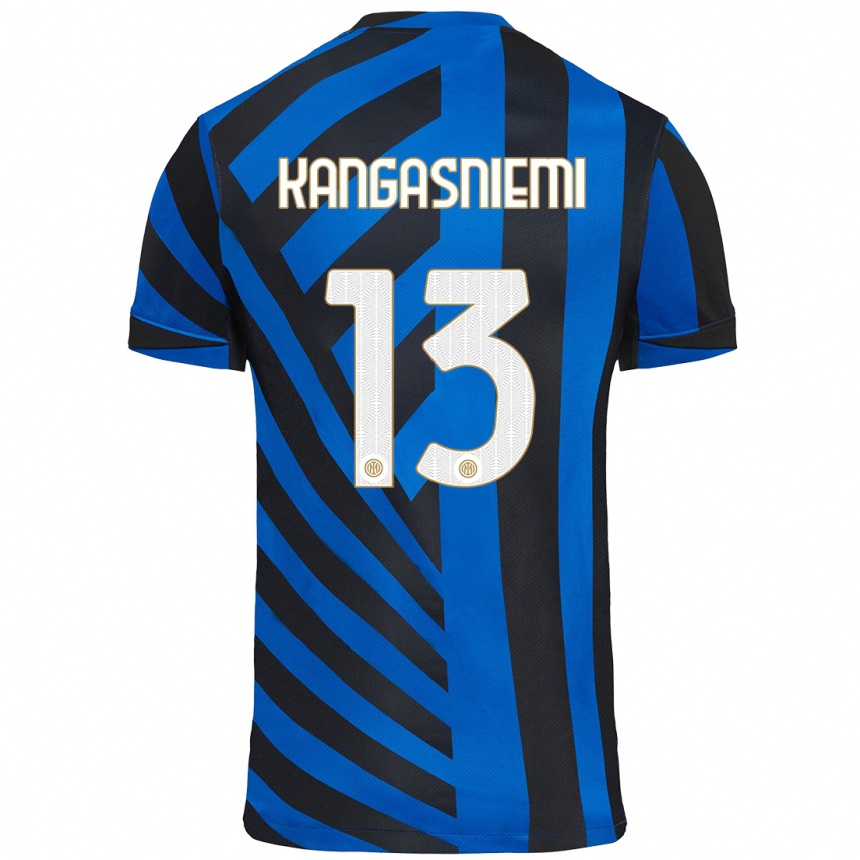 Kids Football Ilari Kangasniemi #13 Blue Black Home Jersey 2024/25 T-Shirt