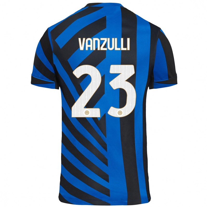 Kids Football Marco Vanzulli #23 Blue Black Home Jersey 2024/25 T-Shirt