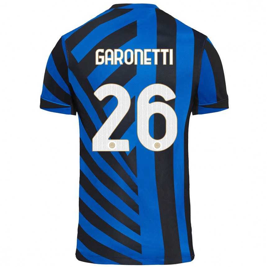 Kids Football Gabriele Garonetti #26 Blue Black Home Jersey 2024/25 T-Shirt