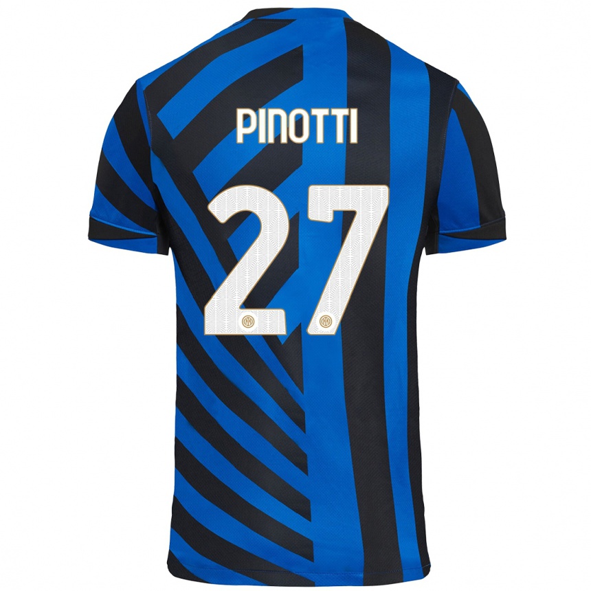 Kids Football Manuel Pinotti #27 Blue Black Home Jersey 2024/25 T-Shirt