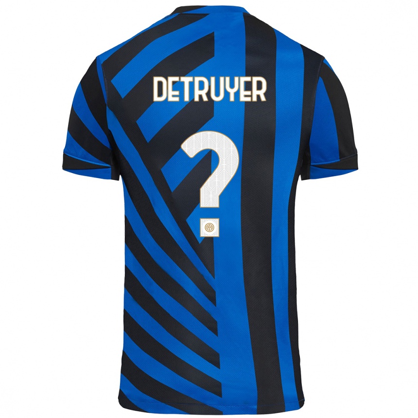 Kids Football Marie Detruyer #0 Blue Black Home Jersey 2024/25 T-Shirt