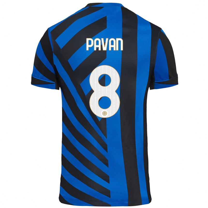 Kids Football Matilde Pavan #8 Blue Black Home Jersey 2024/25 T-Shirt