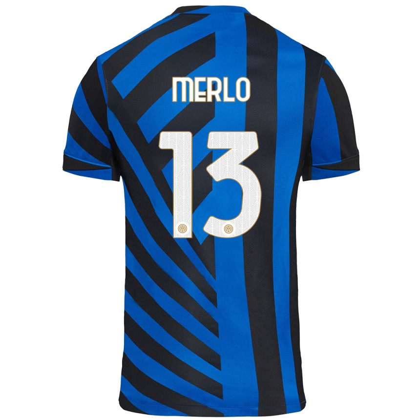 Kids Football Beatrice Merlo #13 Blue Black Home Jersey 2024/25 T-Shirt