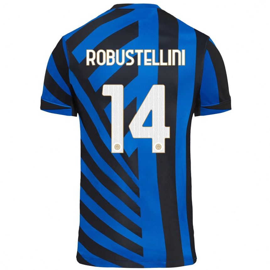 Kids Football Chiara Robustellini #14 Blue Black Home Jersey 2024/25 T-Shirt