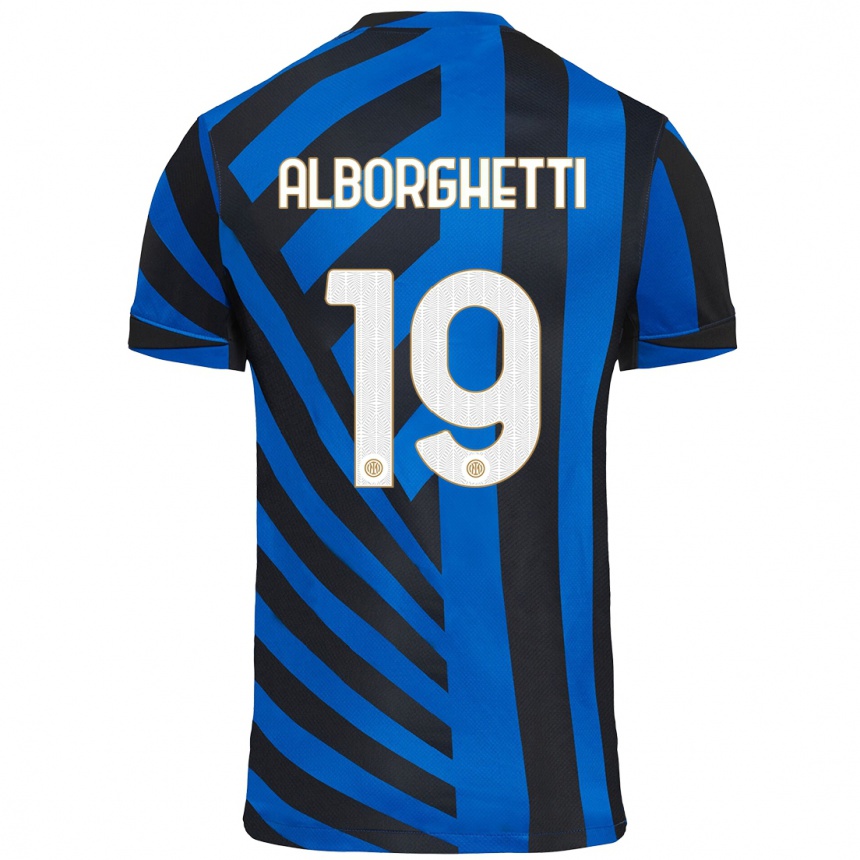 Kids Football Lisa Alborghetti #19 Blue Black Home Jersey 2024/25 T-Shirt