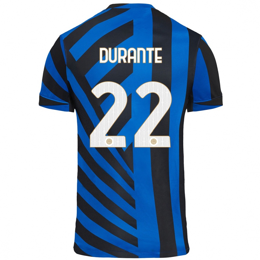 Kids Football Francesca Durante #22 Blue Black Home Jersey 2024/25 T-Shirt