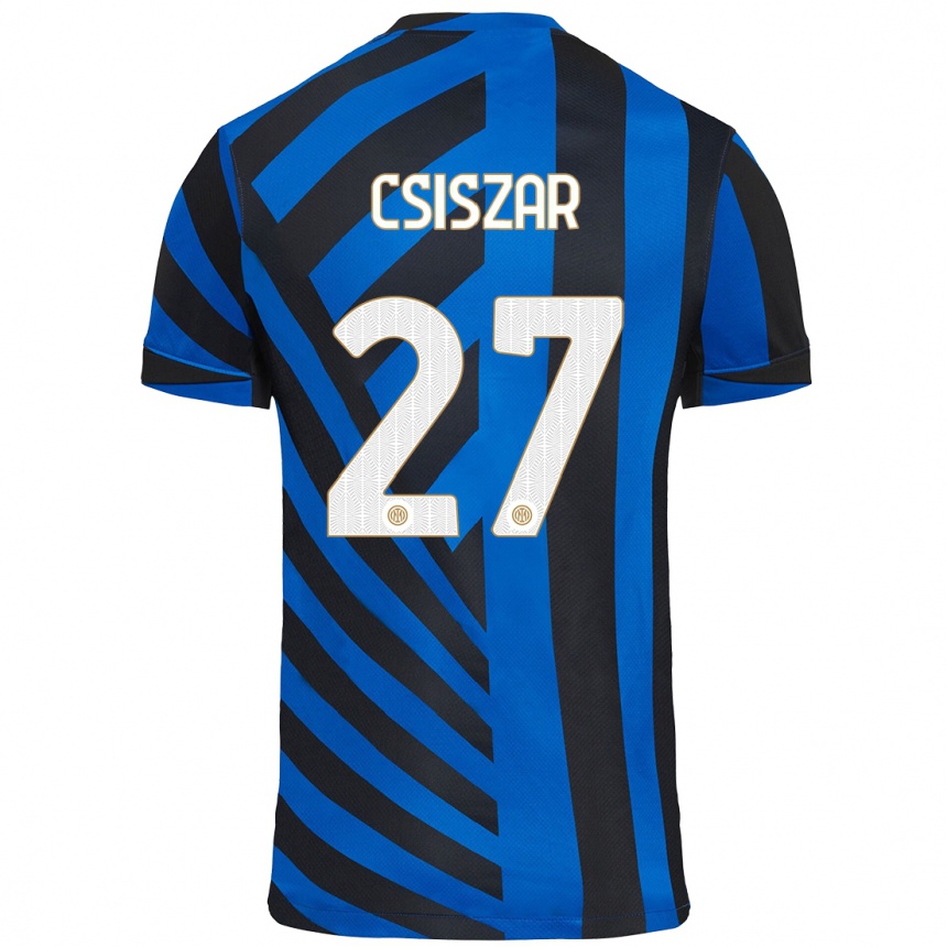 Kids Football Henrietta Csiszar #27 Blue Black Home Jersey 2024/25 T-Shirt