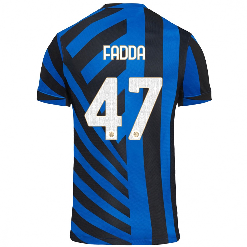 Kids Football Paola Fadda #47 Blue Black Home Jersey 2024/25 T-Shirt