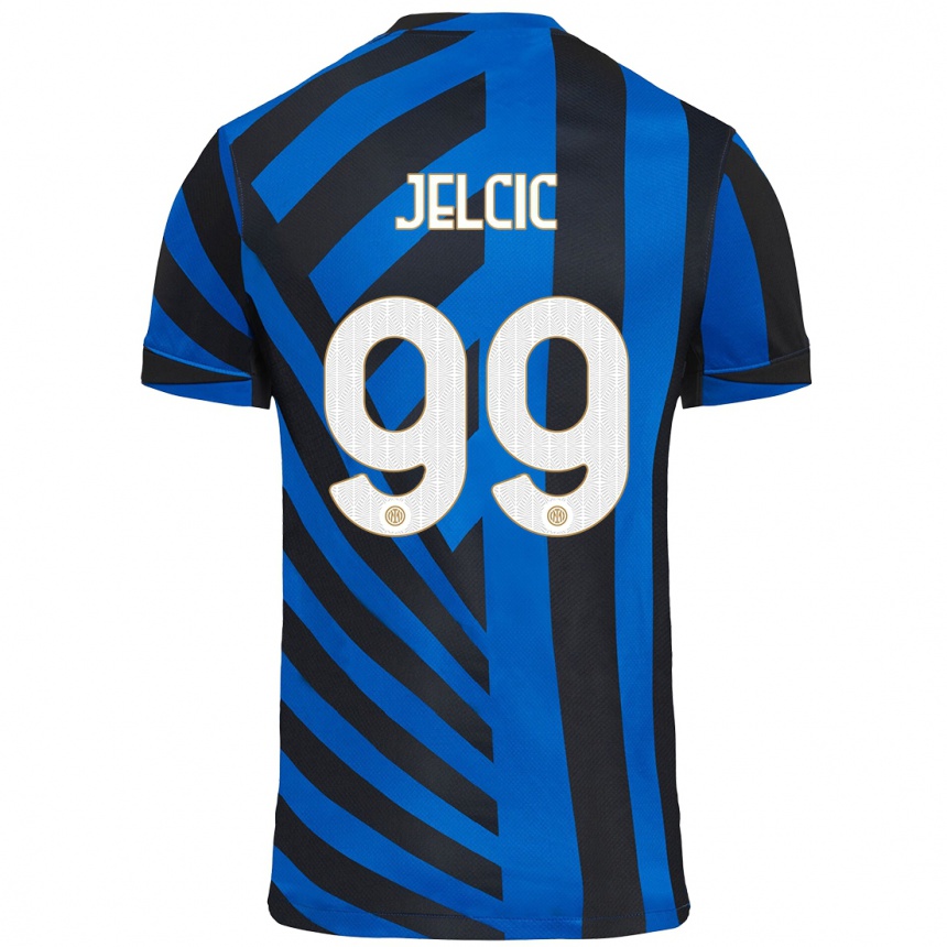 Kids Football Maja Jelčić #99 Blue Black Home Jersey 2024/25 T-Shirt