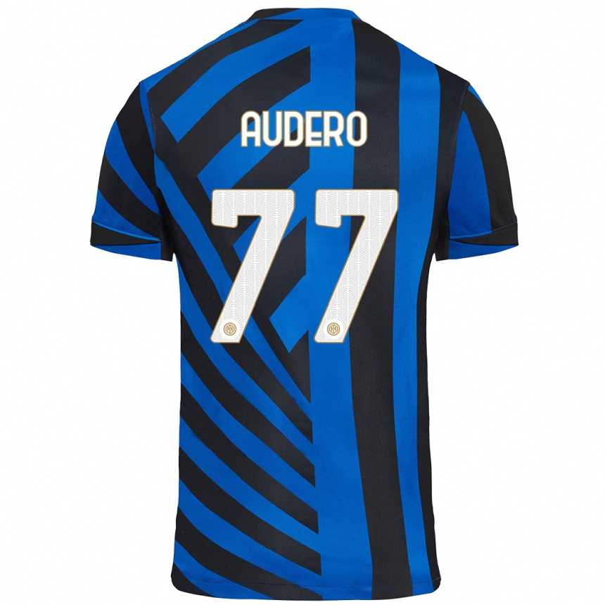 Kids Football Emil Audero #77 Blue Black Home Jersey 2024/25 T-Shirt