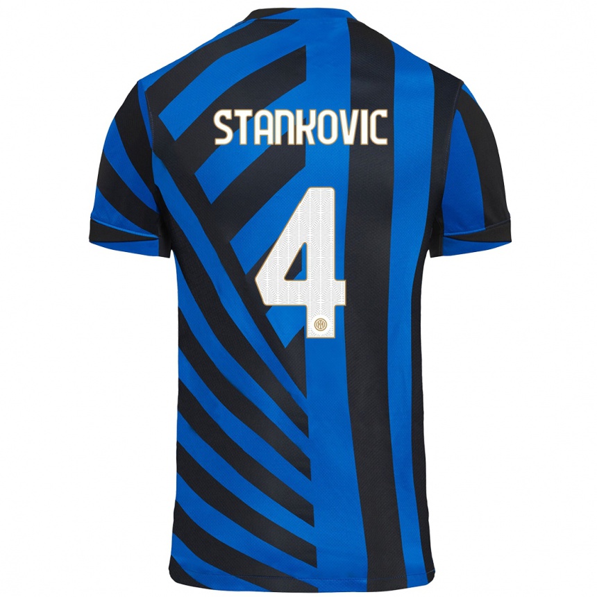 Kids Football Aleksandar Stankovic #4 Blue Black Home Jersey 2024/25 T-Shirt