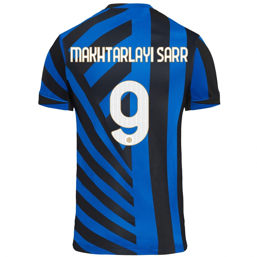 Kids Football Amadou Makhtarlayi Sarr #9 Blue Black Home Jersey 2024/25 T-Shirt