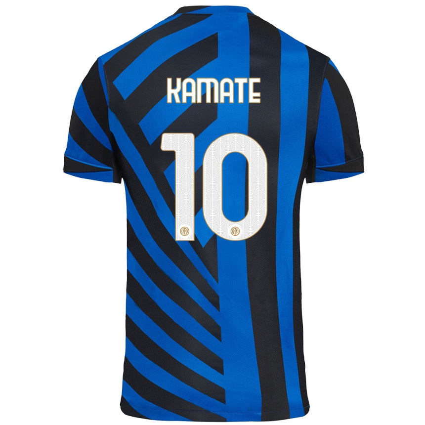 Kids Football Issiaka Kamate #10 Blue Black Home Jersey 2024/25 T-Shirt