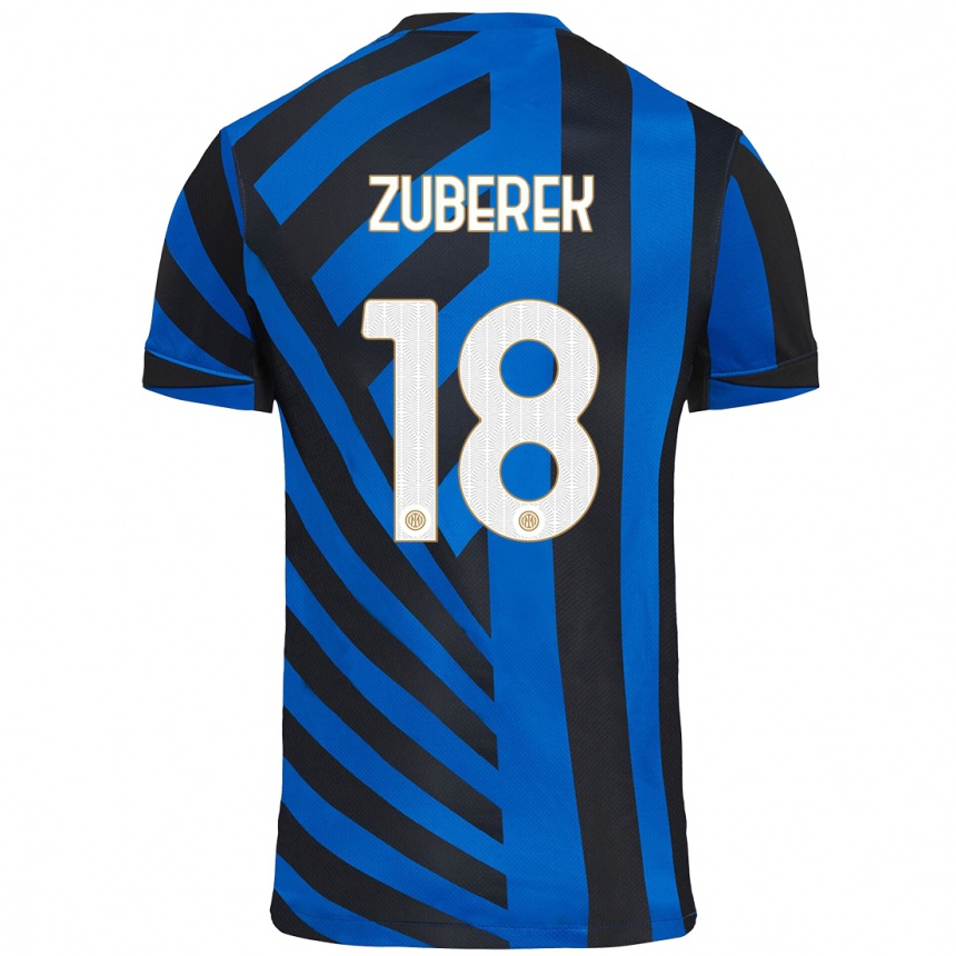 Kids Football Jan Zuberek #18 Blue Black Home Jersey 2024/25 T-Shirt