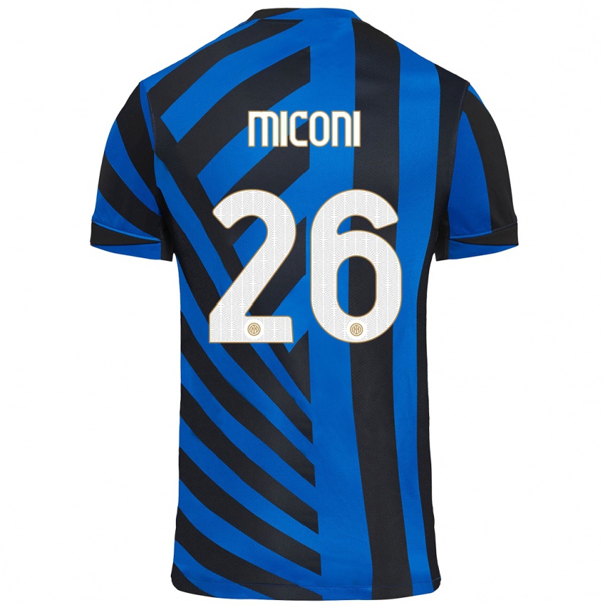 Kids Football Riccardo Miconi #26 Blue Black Home Jersey 2024/25 T-Shirt