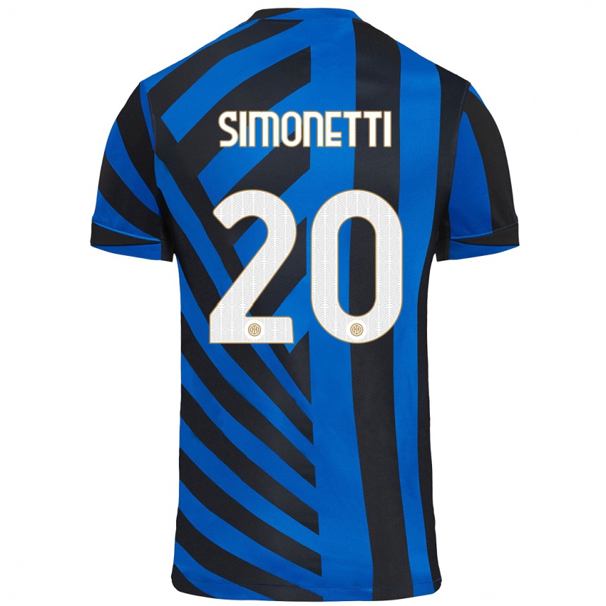 Kids Football Flaminia Simonetti #20 Blue Black Home Jersey 2024/25 T-Shirt