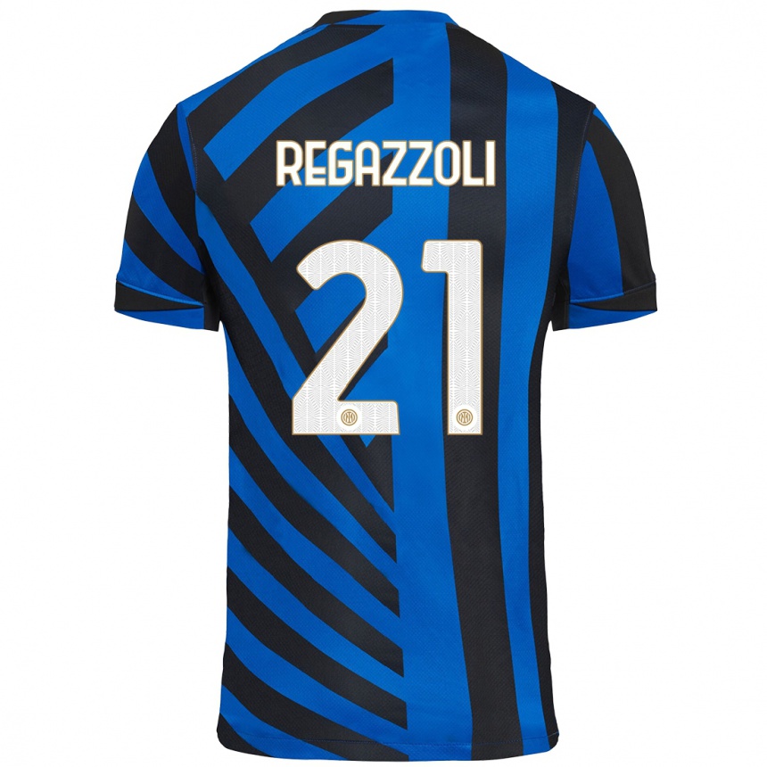 Kids Football Alice Regazzoli #21 Blue Black Home Jersey 2024/25 T-Shirt