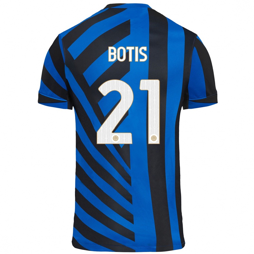 Kids Football Nikolaos Botis #21 Blue Black Home Jersey 2024/25 T-Shirt