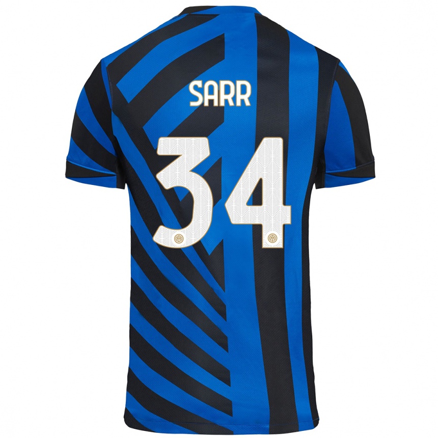 Kids Football Amadou Sarr #34 Blue Black Home Jersey 2024/25 T-Shirt