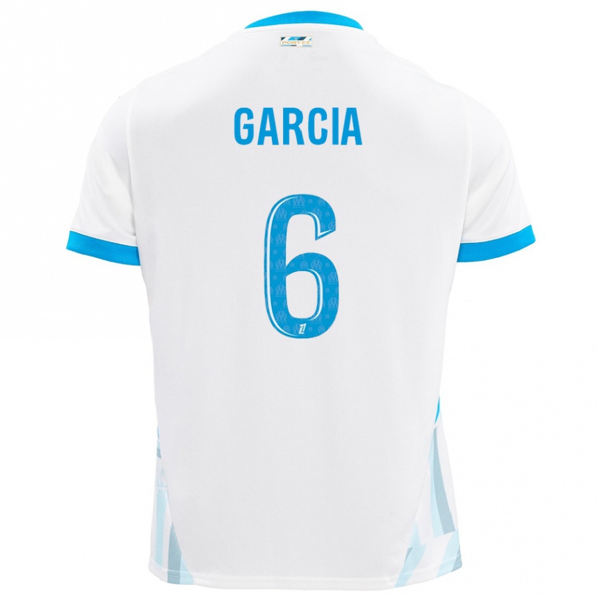 Kids Football Ulisses Garcia #6 White Sky Blue Home Jersey 2024/25 T-Shirt