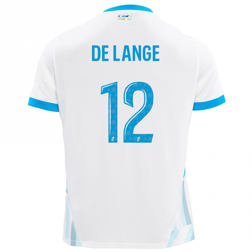 Kids Football Jeffrey De Lange #12 White Sky Blue Home Jersey 2024/25 T-Shirt