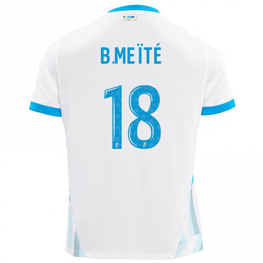 Kids Football Bamo Meïté #18 White Sky Blue Home Jersey 2024/25 T-Shirt