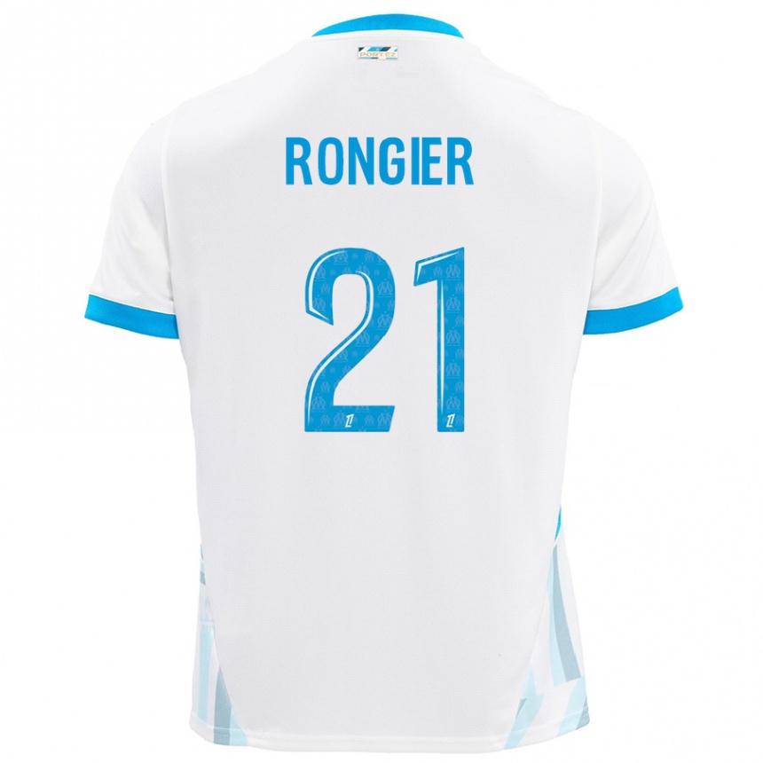 Kids Football Valentin Rongier #21 White Sky Blue Home Jersey 2024/25 T-Shirt