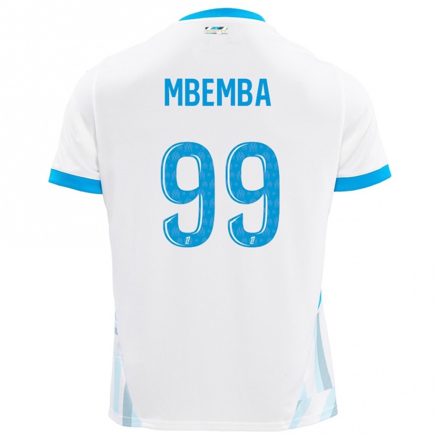 Kids Football Chancel Mbemba #99 White Sky Blue Home Jersey 2024/25 T-Shirt