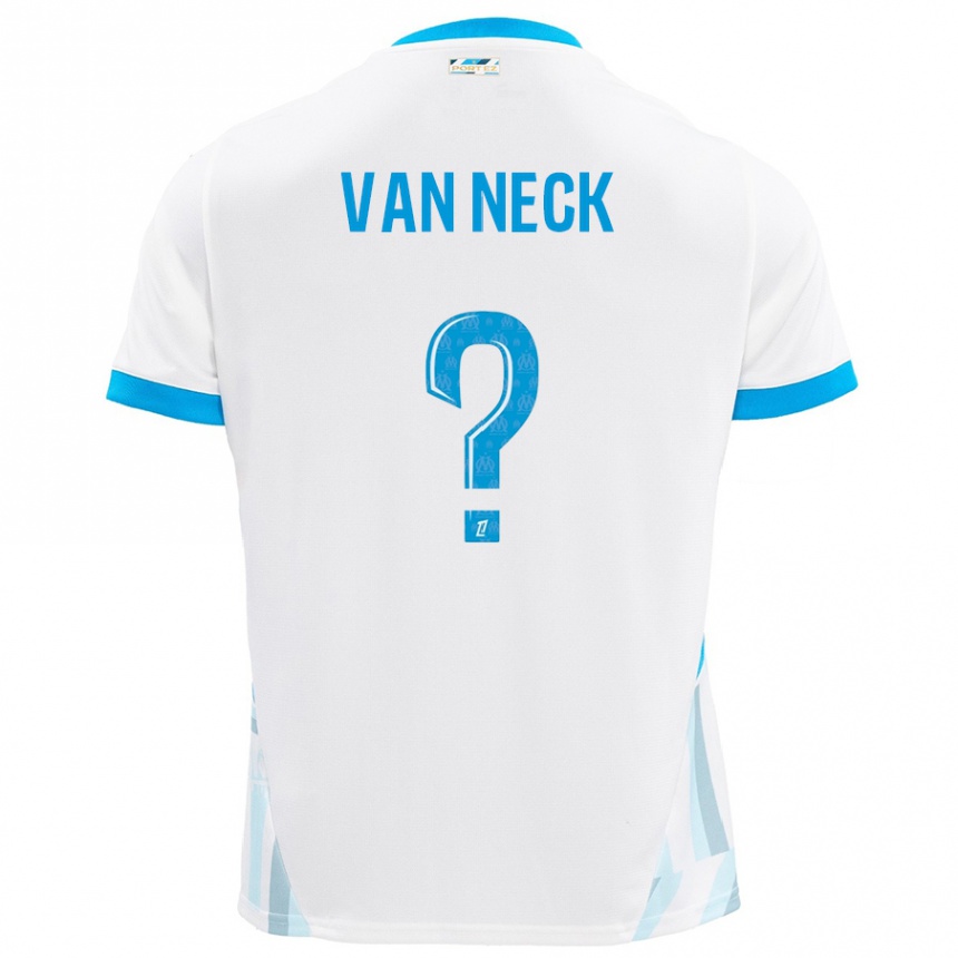 Kids Football Jelle Van Neck #0 White Sky Blue Home Jersey 2024/25 T-Shirt