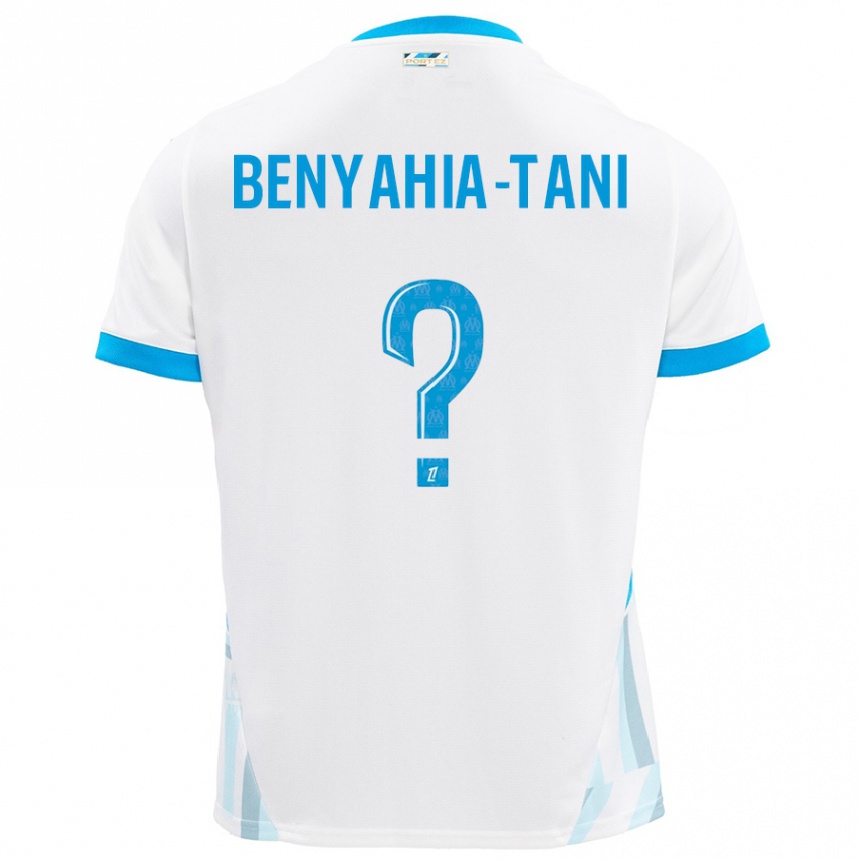 Kids Football Aylan Benyahia-Tani #0 White Sky Blue Home Jersey 2024/25 T-Shirt