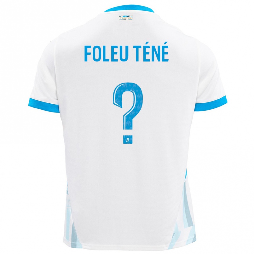 Kids Football Krys Foleu Téné #0 White Sky Blue Home Jersey 2024/25 T-Shirt